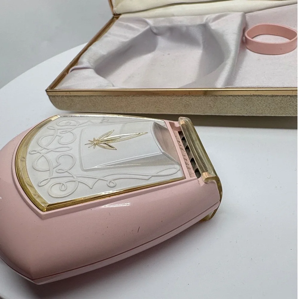1960s Lady Sunbeam LS5-1 Electric Shaver Pink Gold Starburst Original‎ Box MCM